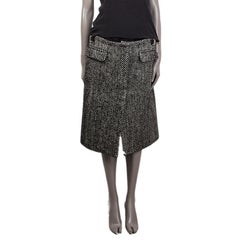 SACAI black & white wool TWEED & LACE APRON Skirt 3 M