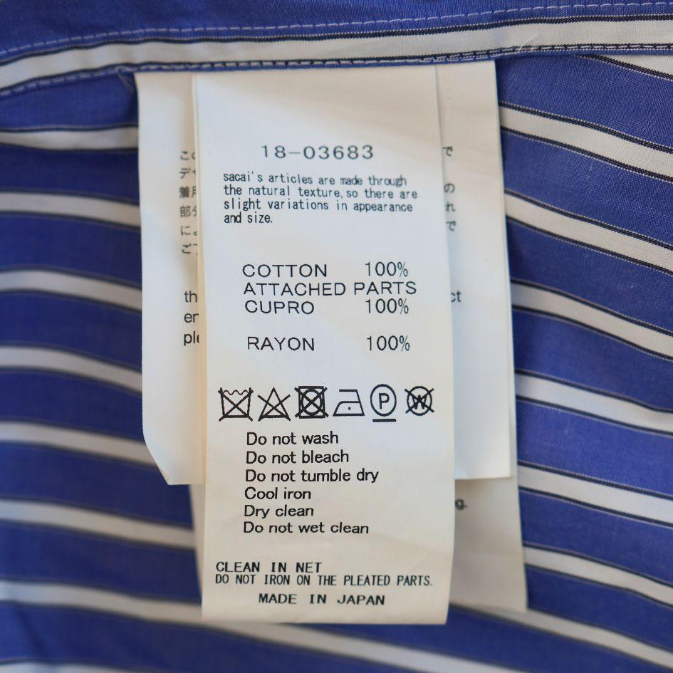 Sacai Blue and White Striped Button Up Top in vendita 5