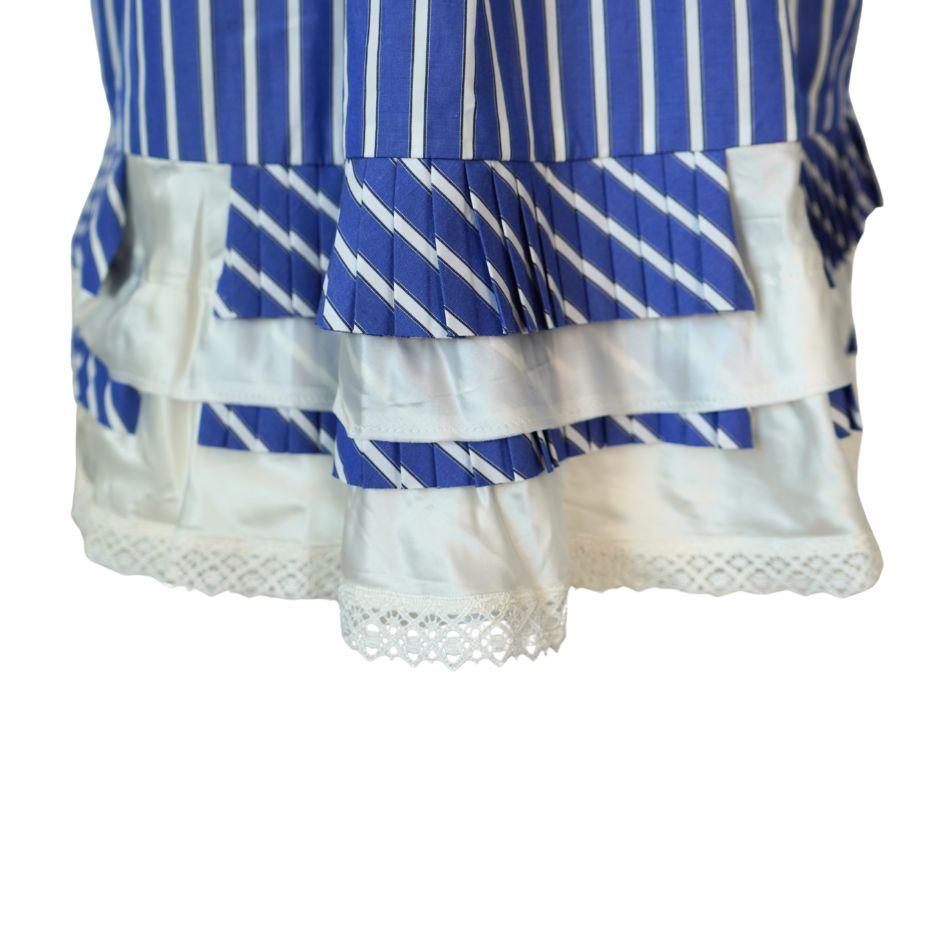 Sacai Blue and White Striped Button Up Top in vendita 1