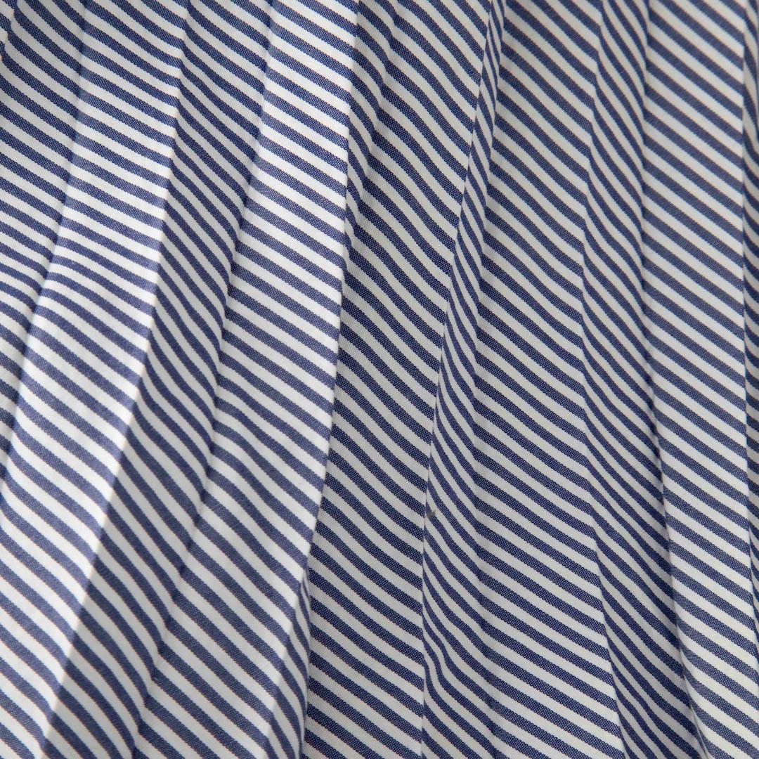 Sacai Blue Striped Pleated Midi Skirt Size S In Good Condition For Sale In London, GB