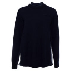 Sacai, Blue wool top with transparent back