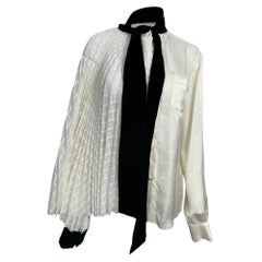 Blusa de Sacai con detalle de lazo, de poliéster blanco
