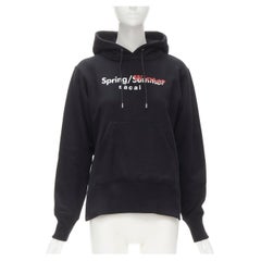 SACAI Chitose Abe Spring/Winter logo print black side zip hoodie S