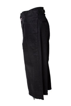 Sacai, Cropped flared jeans with raw edges