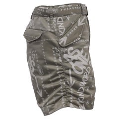 Sacai Eric Haze Bandana Print Shorts in Khaki Green Nylon