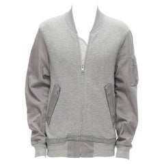 SACAI grey jersey contrast sleeves casual bomber jacket JP2 M