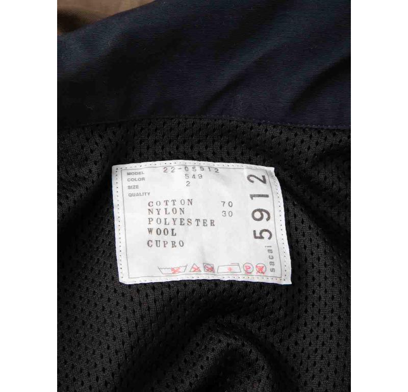 Sacai Khaki Colour Block Layered Parka Jacket Size L In Excellent Condition In London, GB