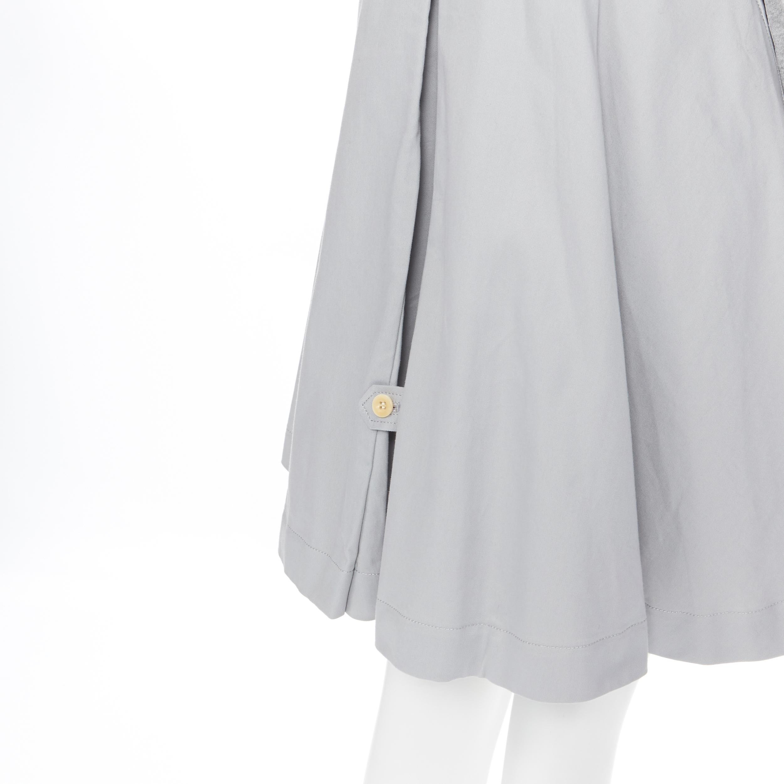 Women's SACAI light grey dual pocket flared skirt casual oversized sweater dress JP3 L