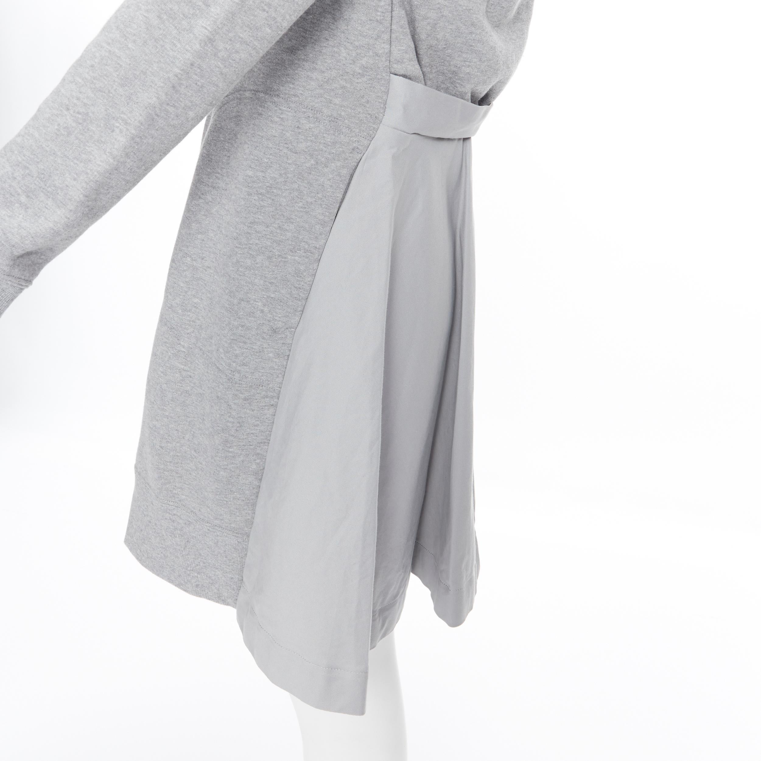 SACAI light grey dual pocket flared skirt casual oversized sweater dress JP3 L 1