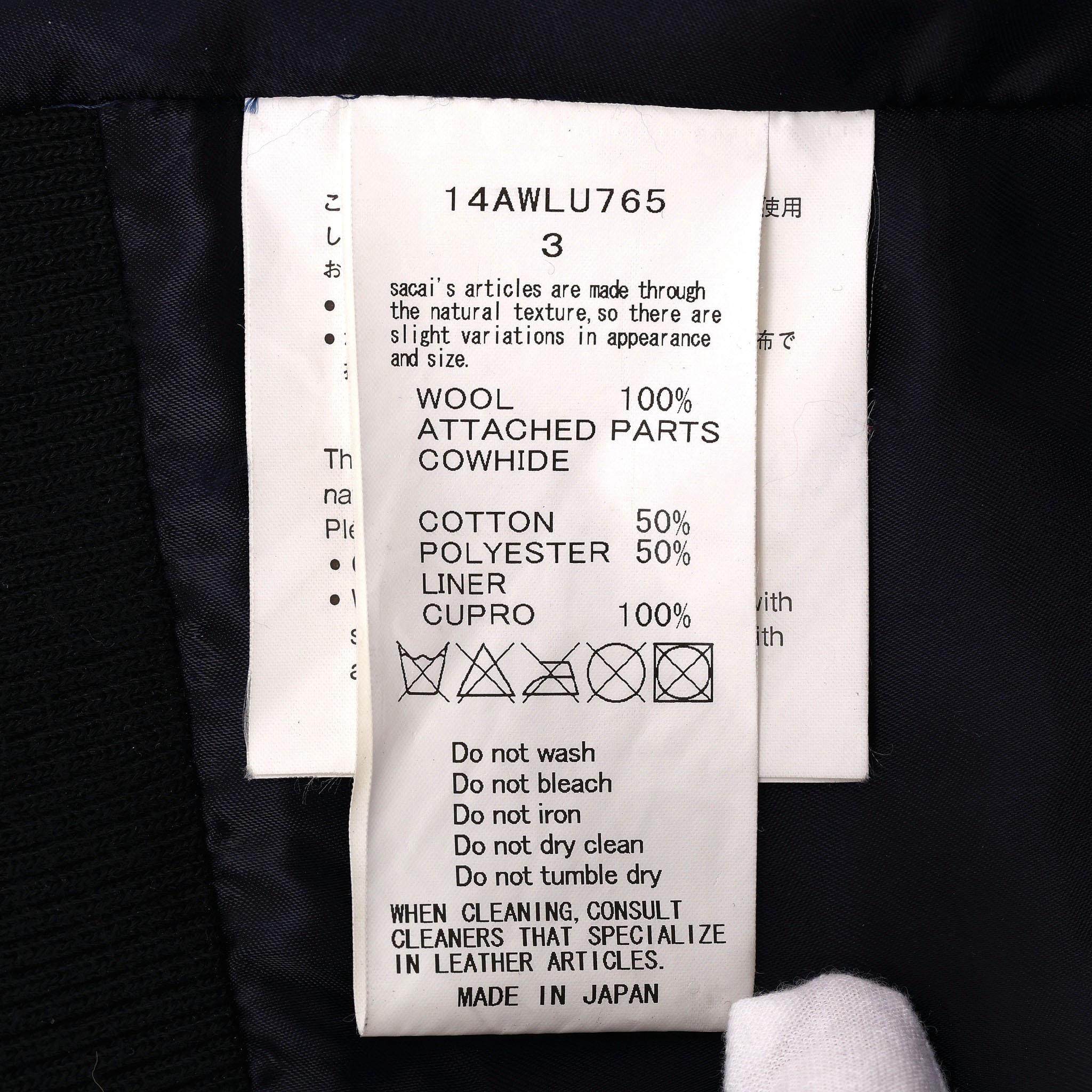Sacai Luck 7 Wool & Leather Coat For Sale 2