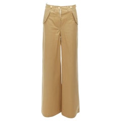 SACAI LUCK Beige Off-White mit Knopfverzierung breiter Cargohosen-Bund