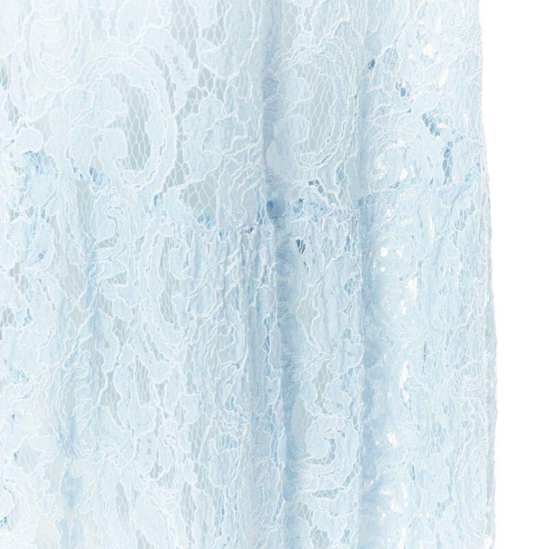 Gray SACAI LUCK grey 100% cotton light blue lace back short sleeve mullet t-shirt JP1 For Sale
