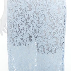 Sacai LUCK jupe-short bleu clair en rayonne mélangée dentelle grise doublée JP1 S