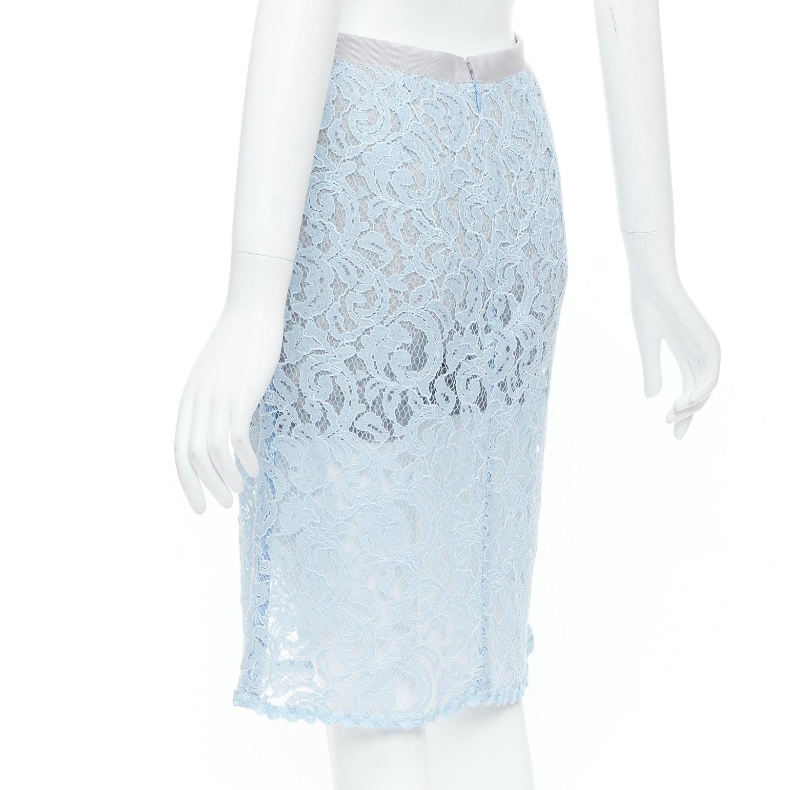 SACAI LUCK light blue rayon blend lace grey lined skort skirt JP1 S For Sale 1