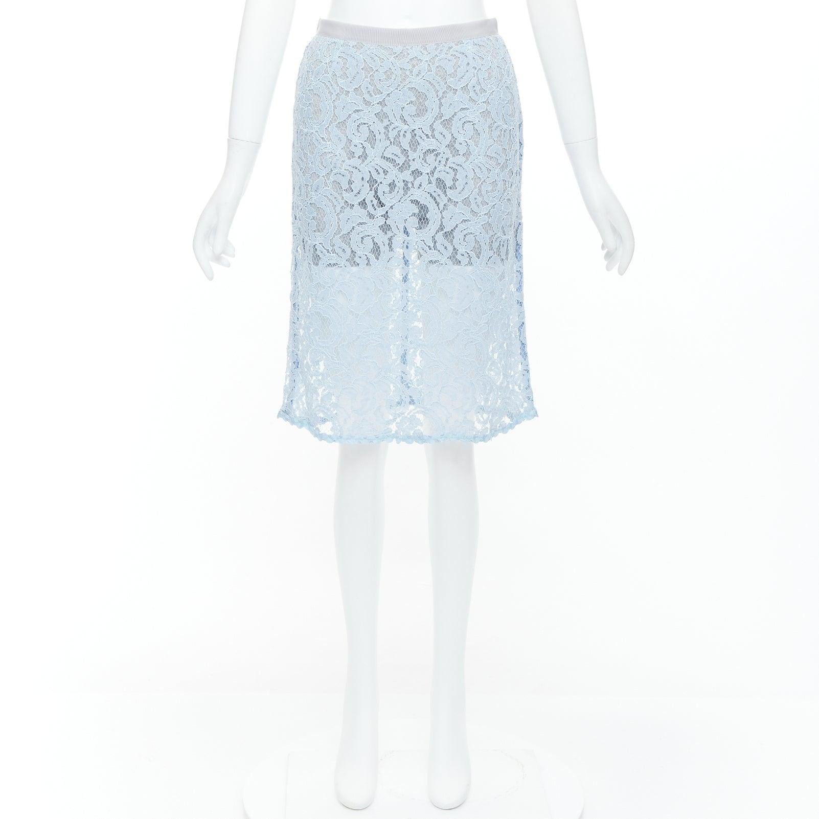 SACAI LUCK light blue rayon blend lace grey lined skort skirt JP1 S For Sale 4