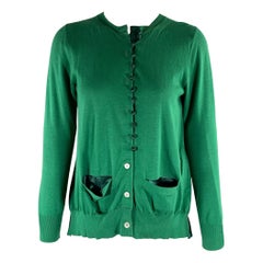 SACAI LUCK Size 2 Green Cotton Cardigan Cardigan