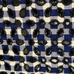 SACAI LUCK Size M Blue Black White Embroidered Eyelet Coat