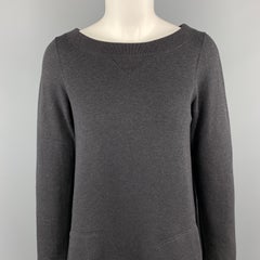 SACAI LUCK Size M Navy Cotton Boat Neck A Line Dress