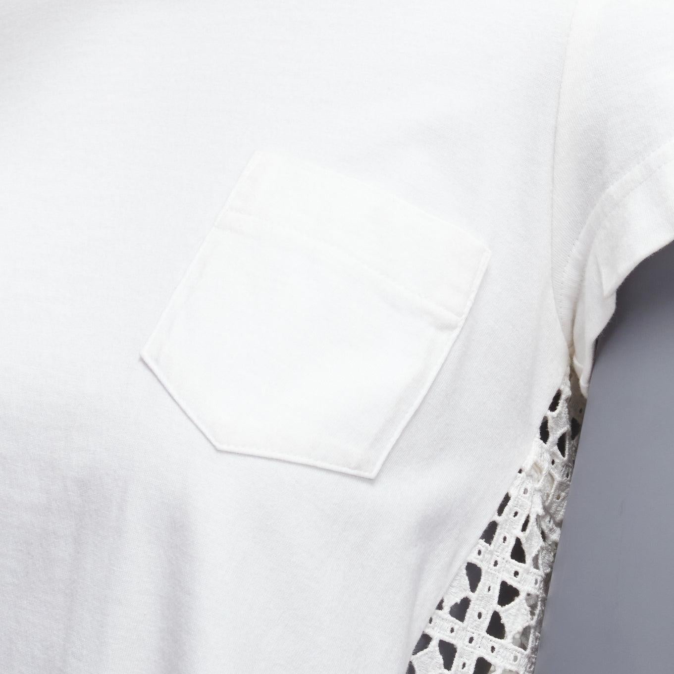 SACAI LUCK blusa babydoll de manga corta con ojales blancos JP1 S en venta 3