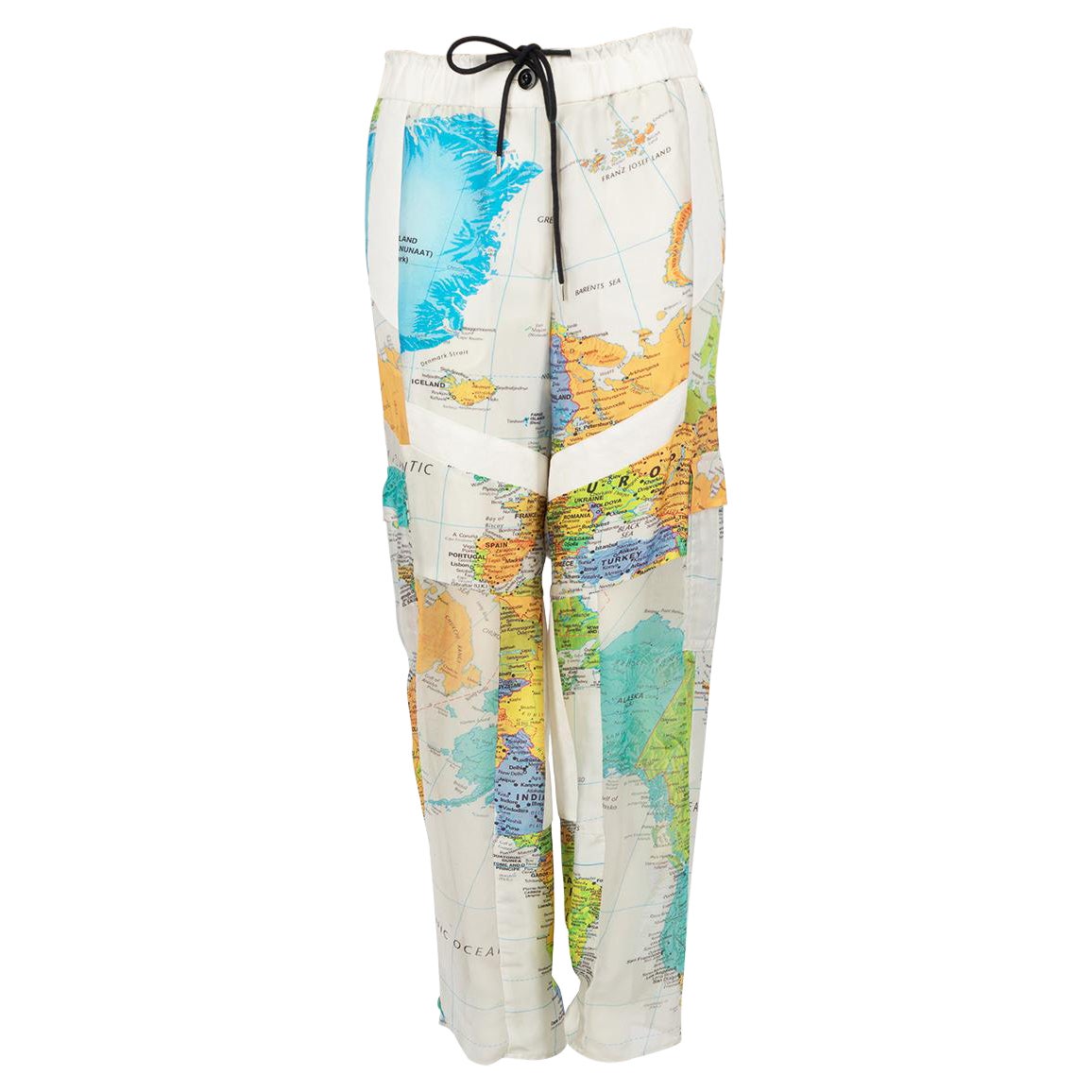Sacai Map Print Sheer Joggers Size M