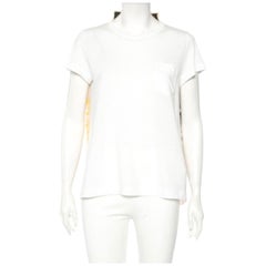 Sacai - Maglietta a tunica in chiffon e lino stampata sul retro, multicolore - T S