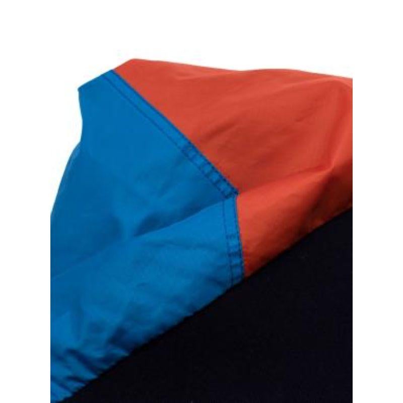 Sacai navy & orange cotton blend zipped hooded jacket For Sale 6