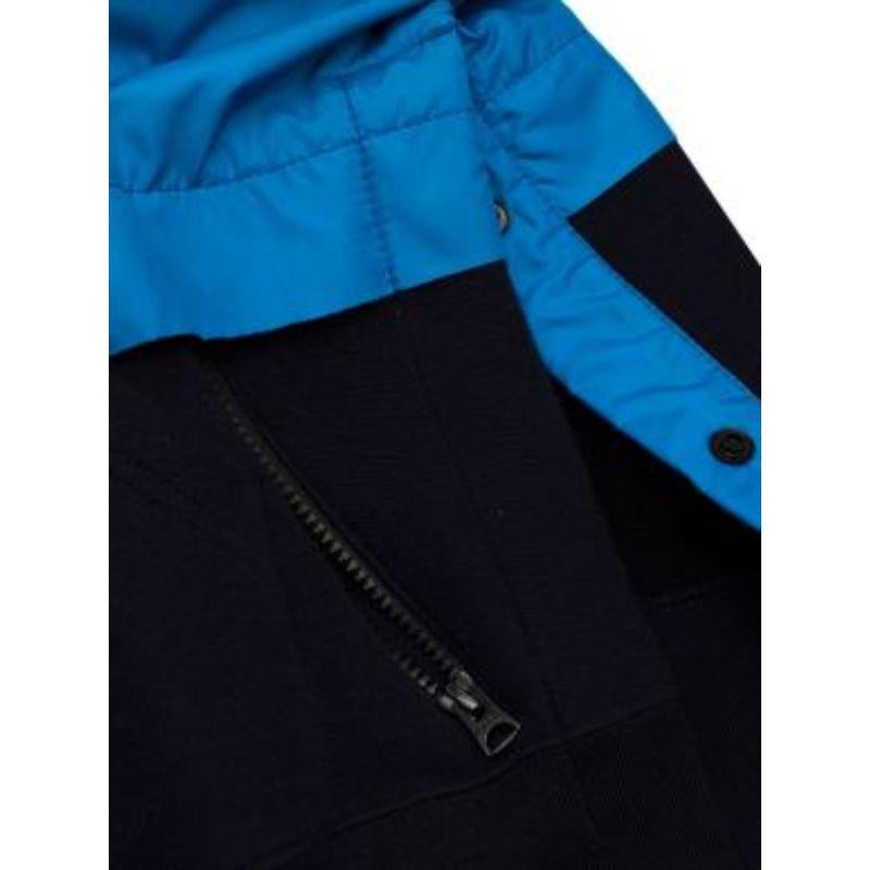 Sacai navy & orange cotton blend zipped hooded jacket For Sale 5