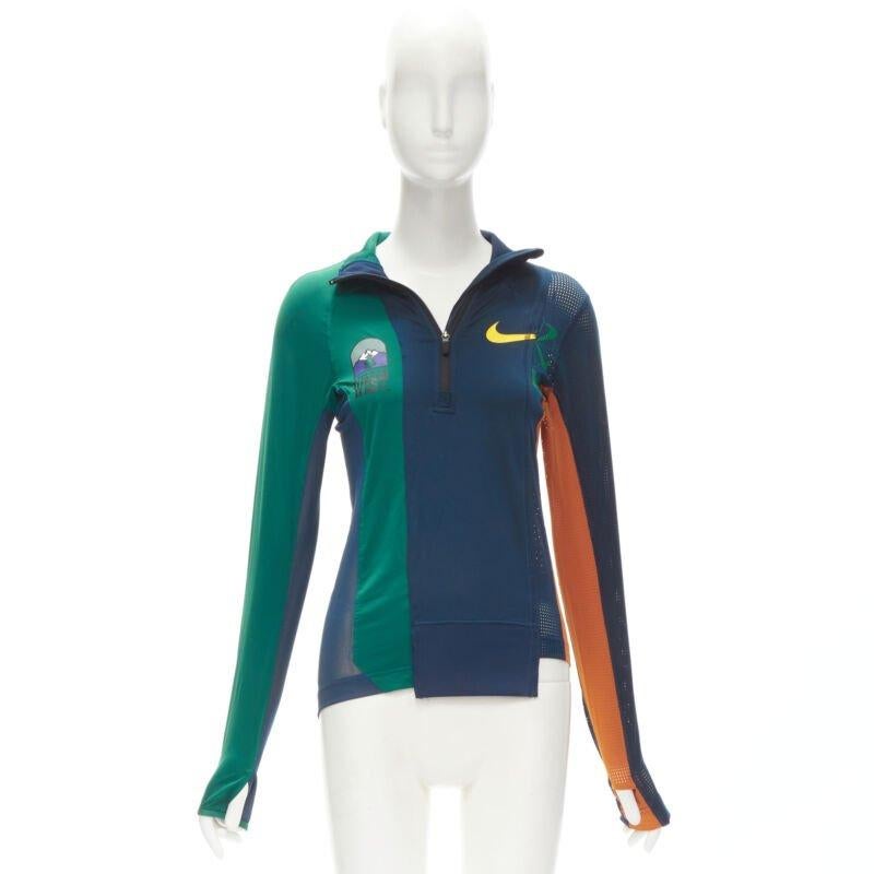SACAI NIKE Athletics West Patchwork-Football-Top mit perforiertem halber Reißverschluss XXS im Angebot 5