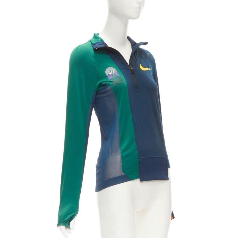 SACAI NIKE Athletics West Patchwork-Football-Top mit perforiertem halber Reißverschluss XXS (Blau) im Angebot