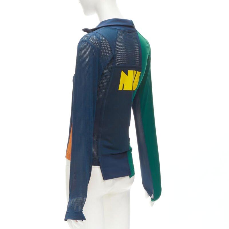 SACAI NIKE Athletics West Patchwork-Football-Top mit perforiertem halber Reißverschluss XXS Damen im Angebot
