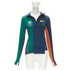 SACAI NIKE Athletics West patchwork calcio perforato mezza zip top XXS