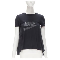 SACAI NIKE black logo print flared back tshirt S