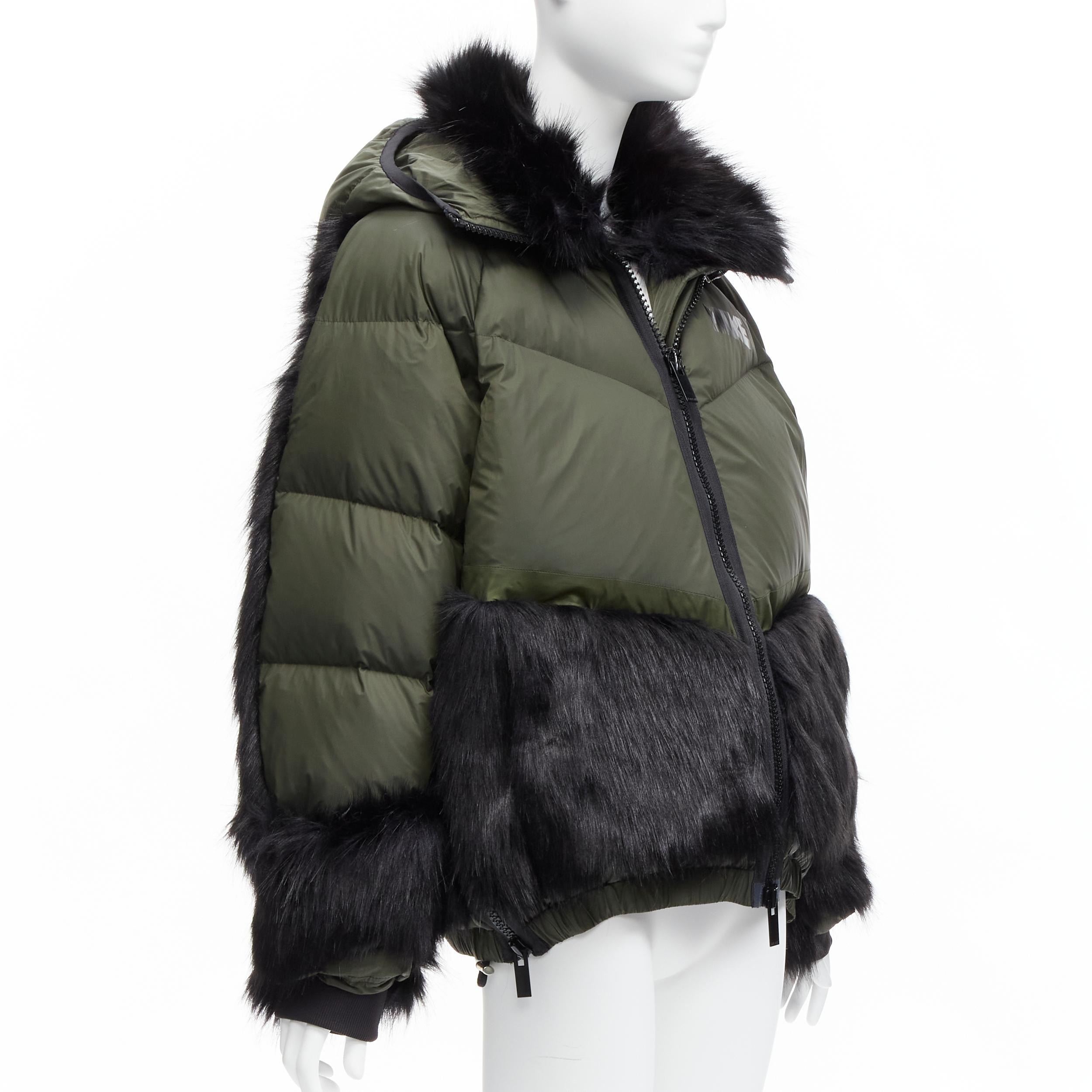 dark green fur jacket