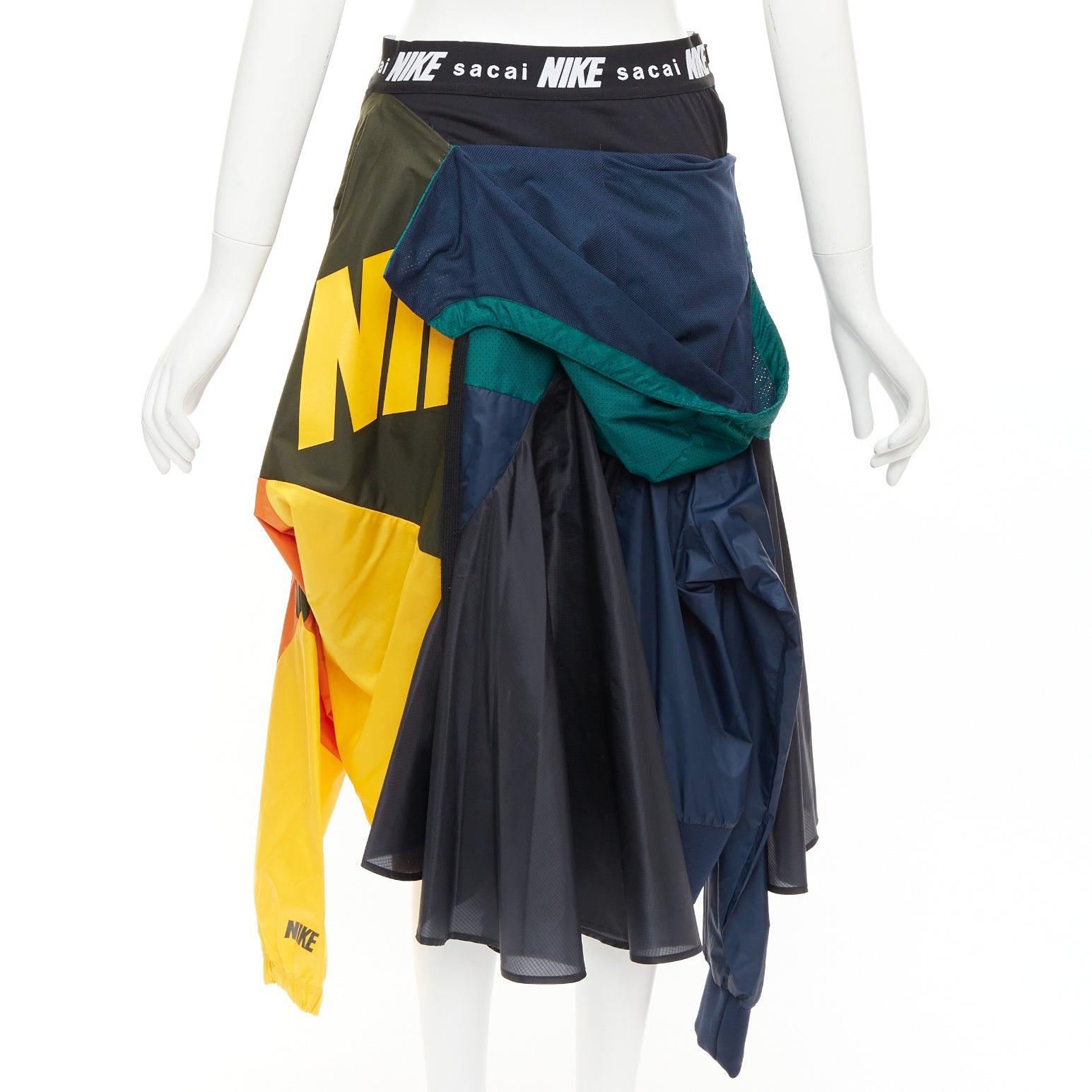Women's SACAI NIKE multicolor black university hybrid deconstructed skirt S