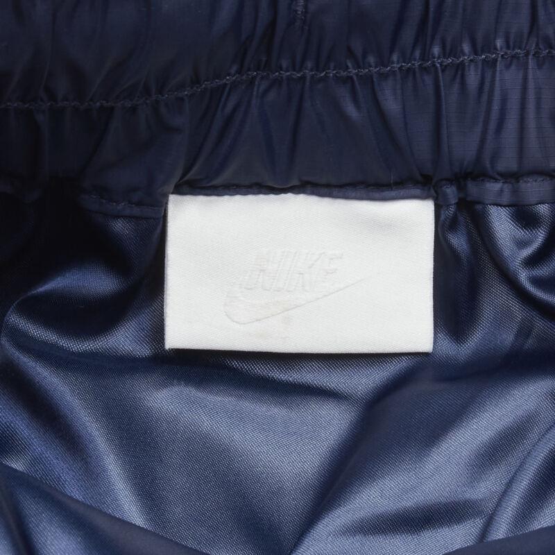 SACAI NIKE navy blue nylon wool kick flared back skirt S For Sale 4