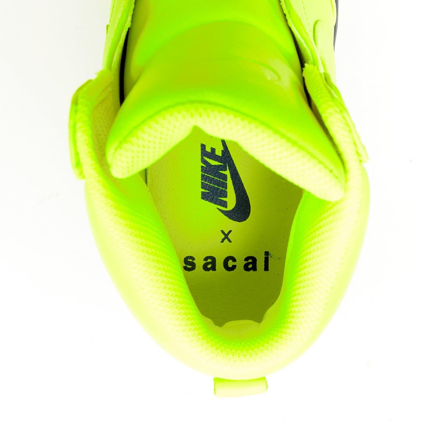 SACAI NIKE NIKELAB Dunk Lux SP Volt neon yellow high top sneakers US8 EU38 7