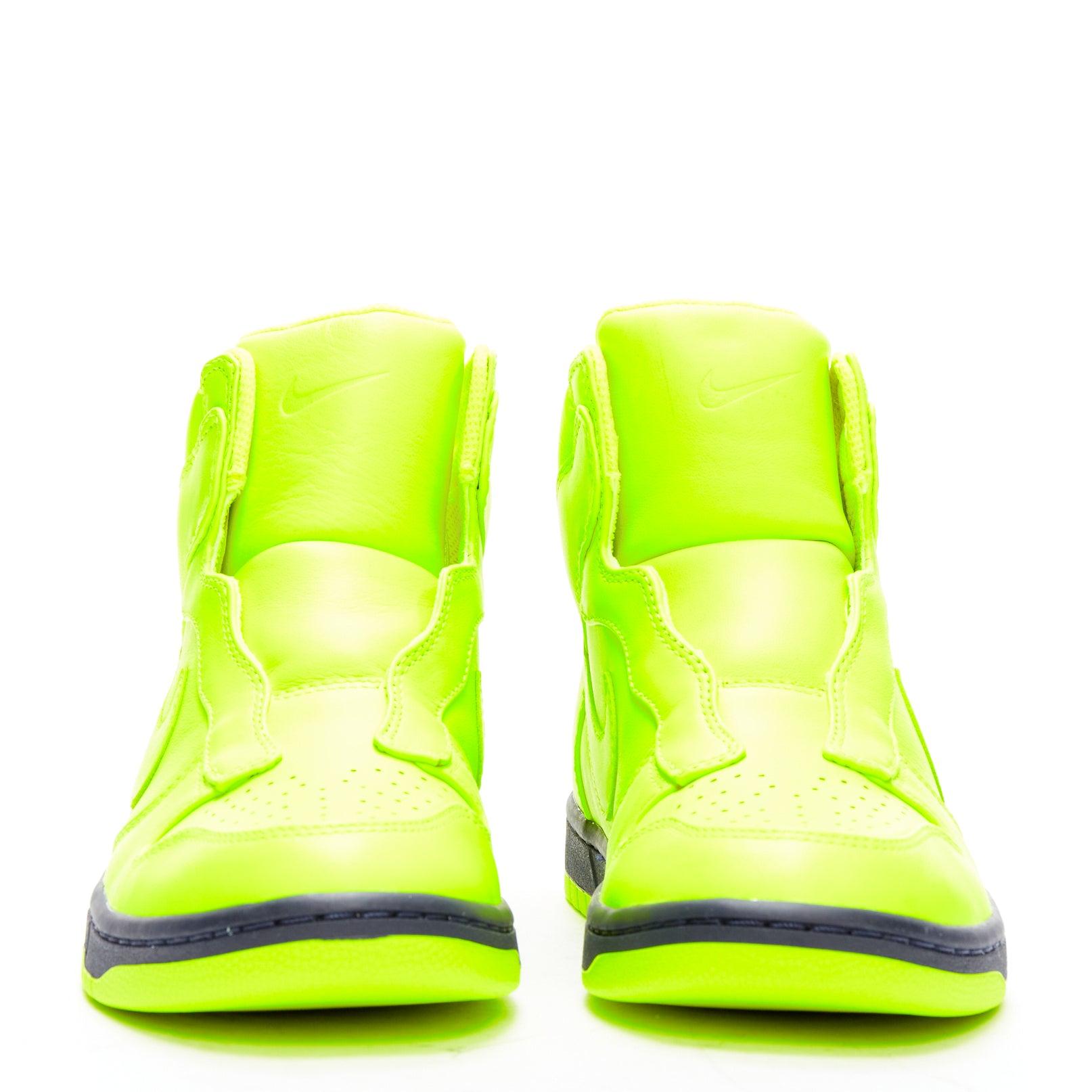 SACAI NIKE NIKELAB Dunk Lux SP Volt neon yellow high top sneakers US8 EU38 In Excellent Condition In Hong Kong, NT
