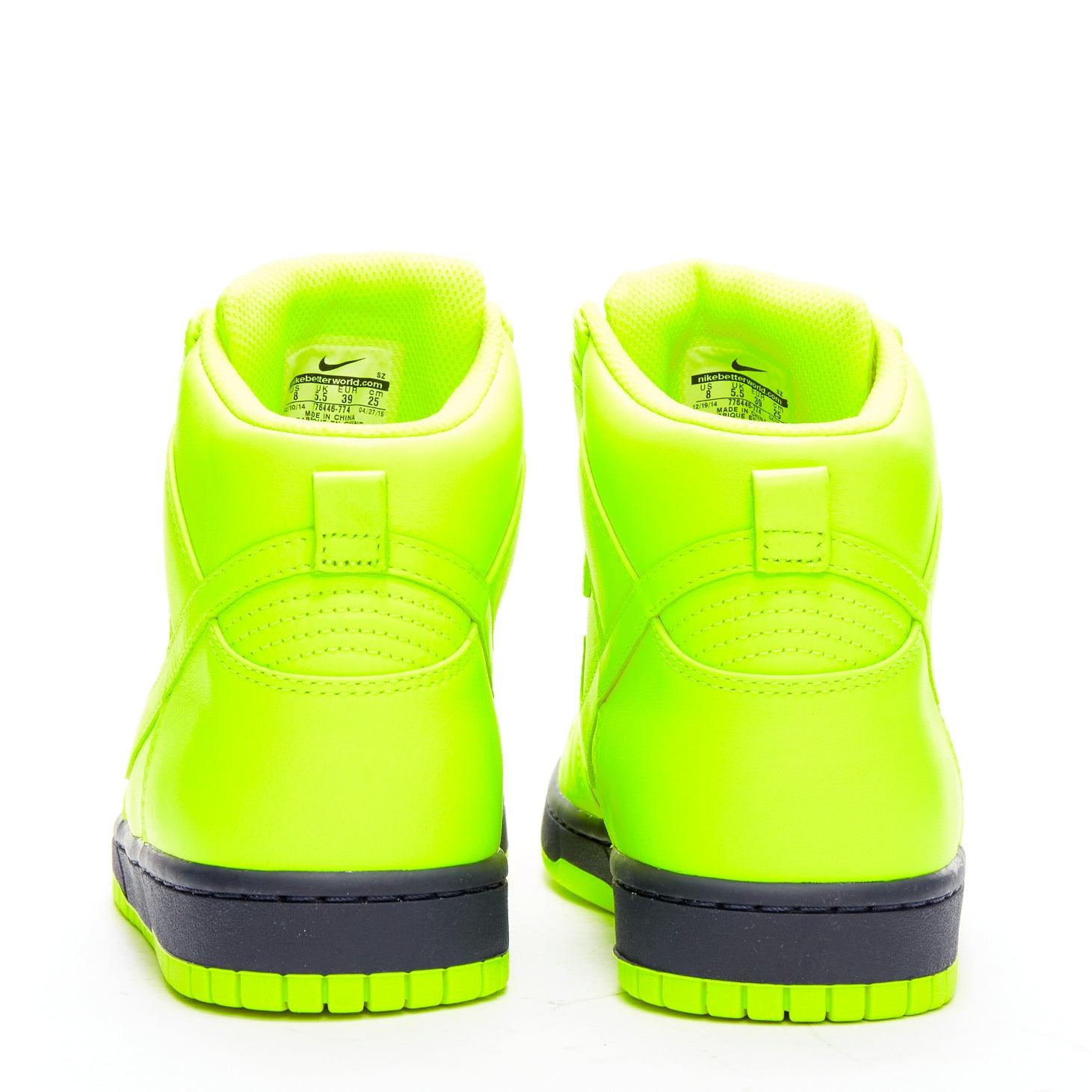 SACAI NIKE NIKELAB Dunk Lux SP Volt neon yellow high top sneakers US8 EU38 1