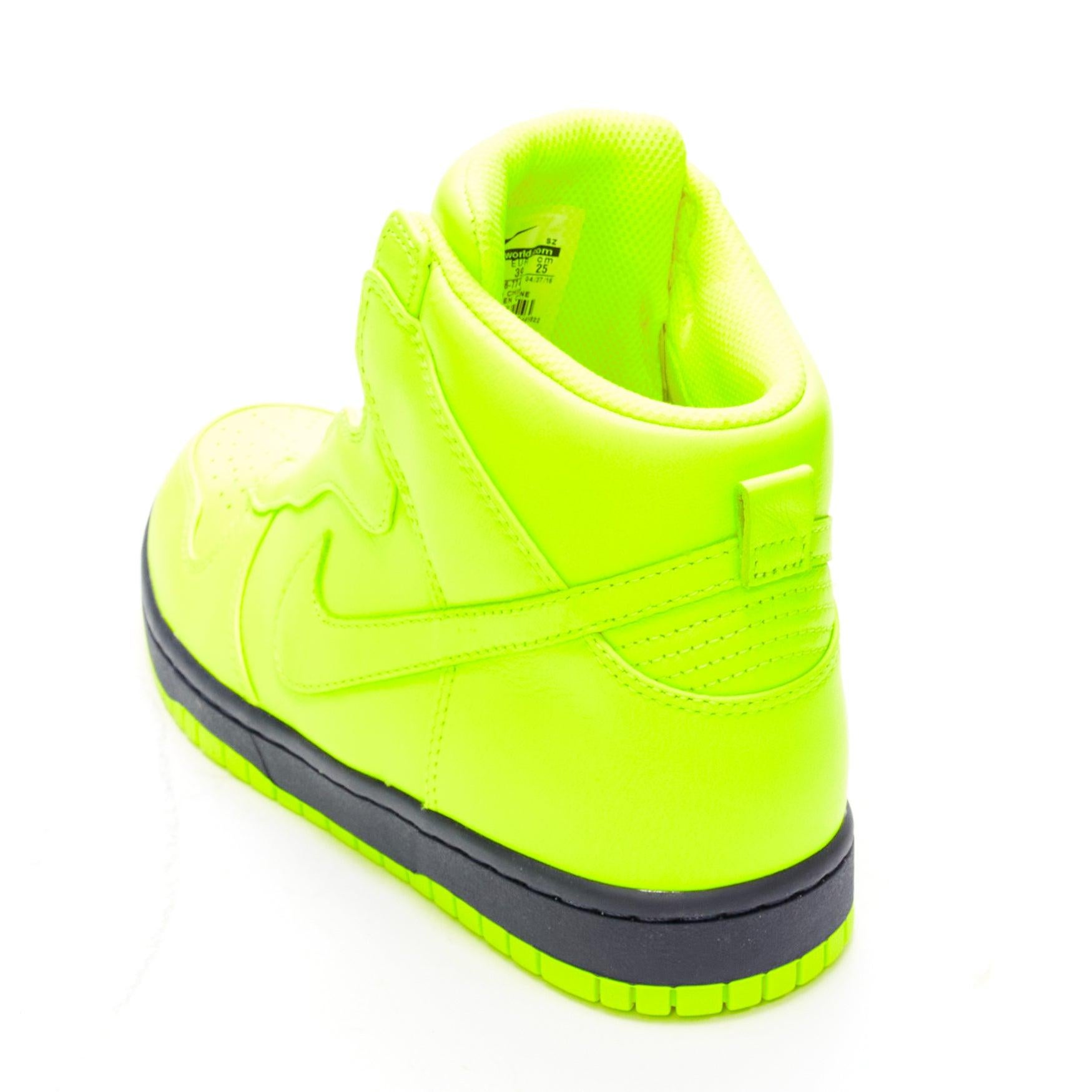 SACAI NIKE NIKELAB Dunk Lux SP Volt neon yellow high top sneakers US8 EU38 3