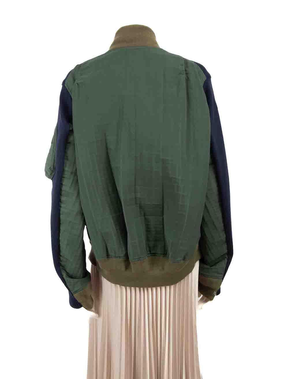 Sacai - Blouson bombardier en tricot à panneaux - Taille M Bon état - En vente à London, GB