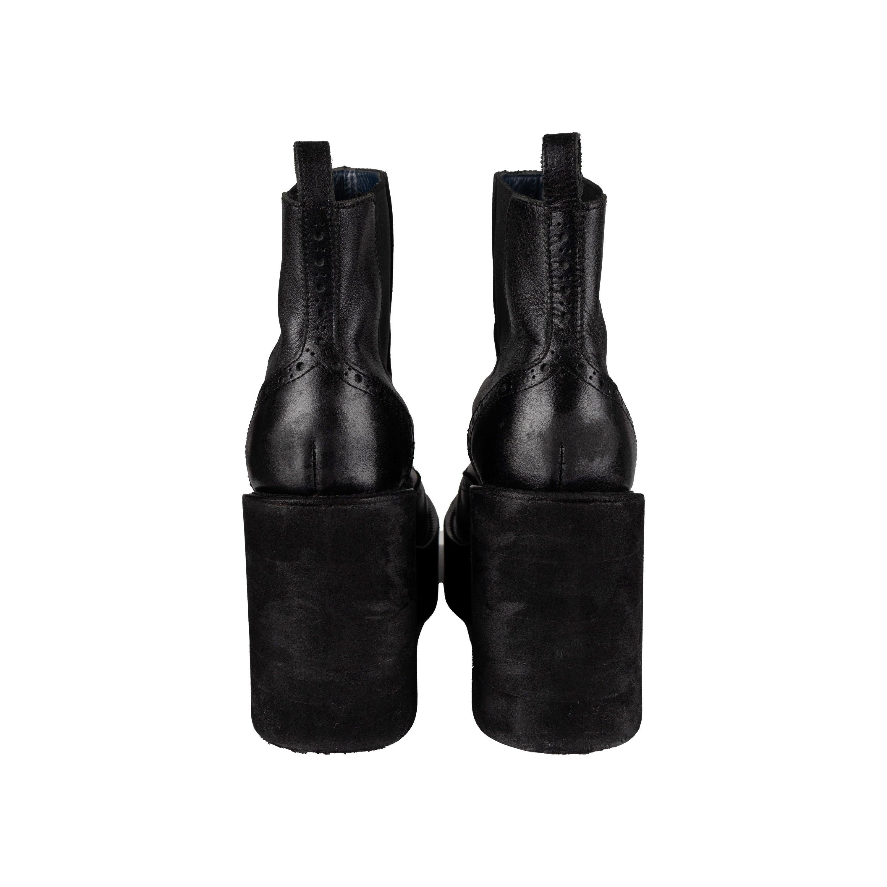 Sacai Platform Ankle Boots - '10s In Good Condition For Sale In Milano, IT