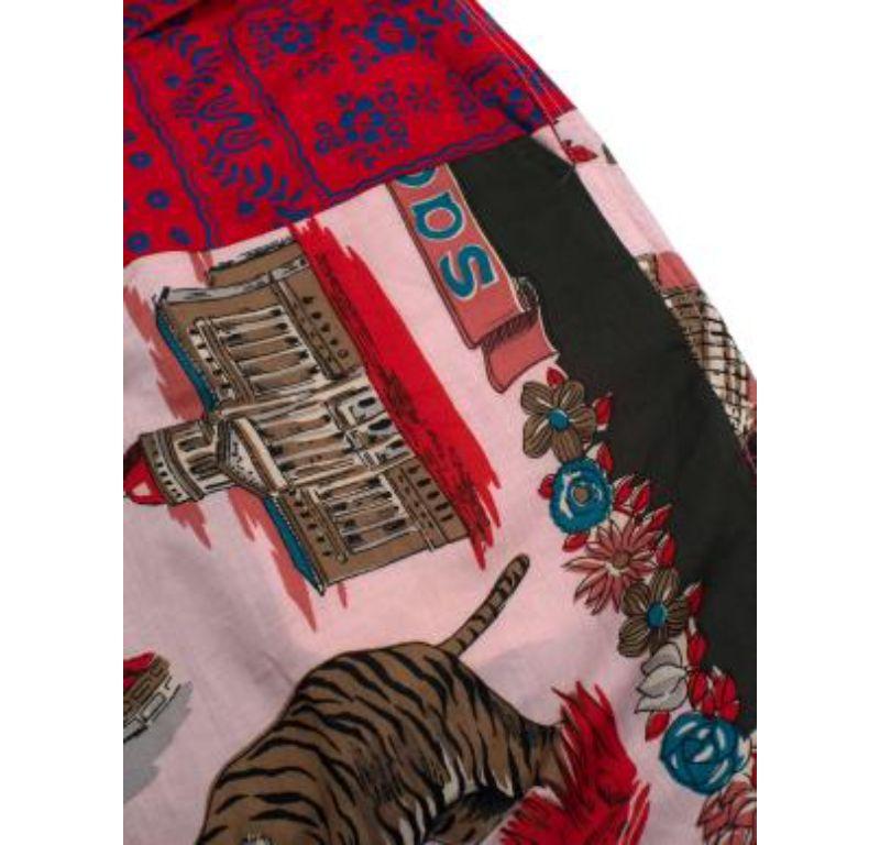 Sacai Red Multi-Print Cotton Shorts In Good Condition For Sale In London, GB