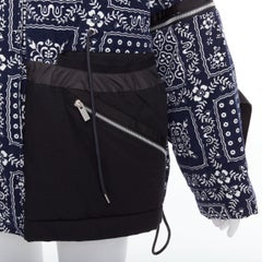 SACAI Reyn Spooner 2018 navy black cotton printed padded coat JP1 S