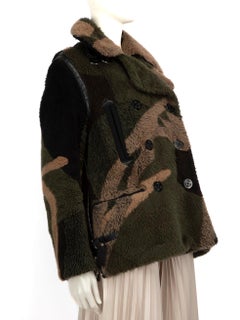 Sacai Sacai x KAWS Camouflage Faux Fur Coat Size M