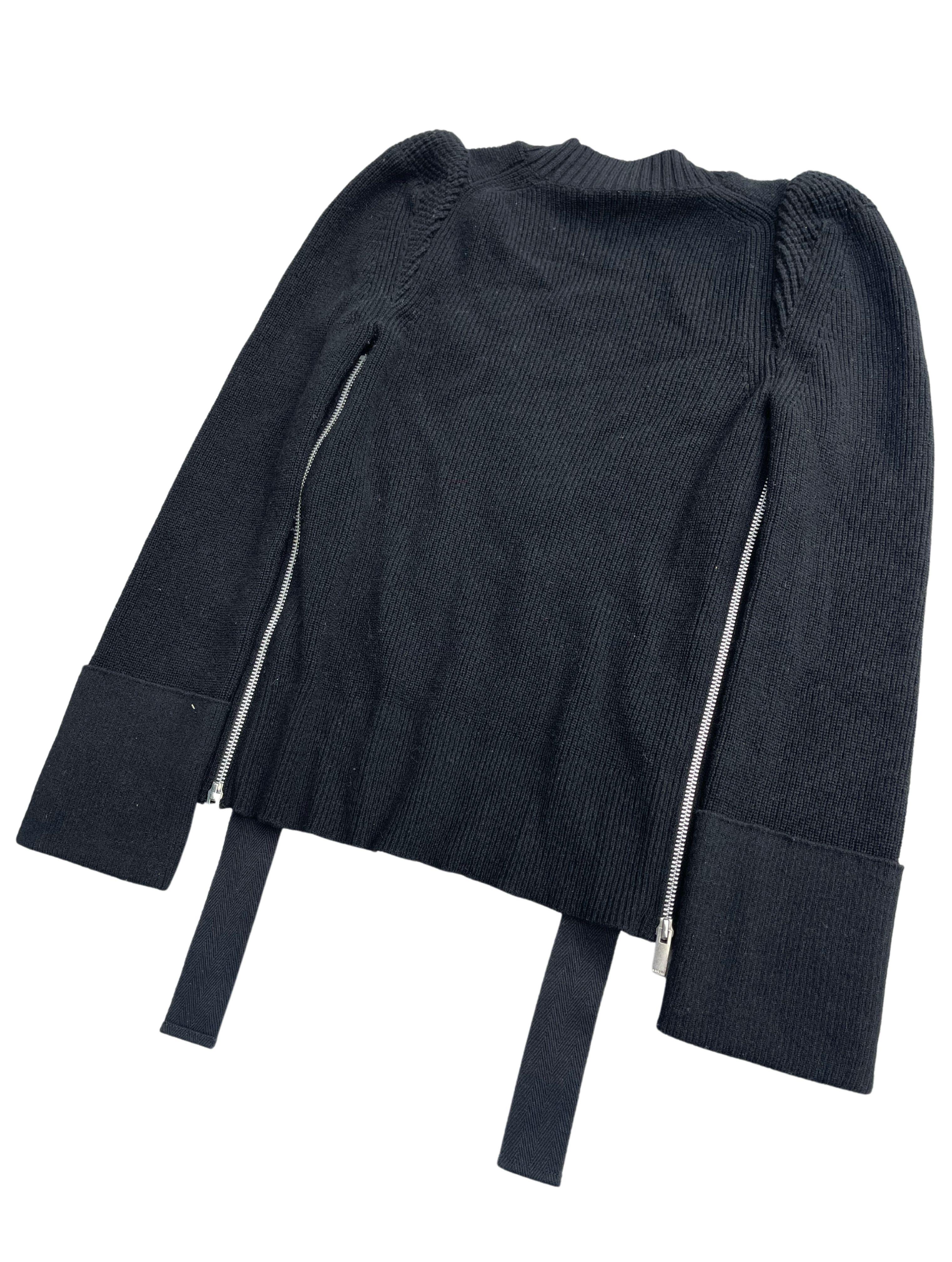 Black Sacai Side Slit Sweater,  Spring Summer 2016 For Sale