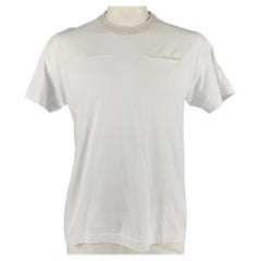 SACAI Size L White Cotton Crew-Neck T-shirt