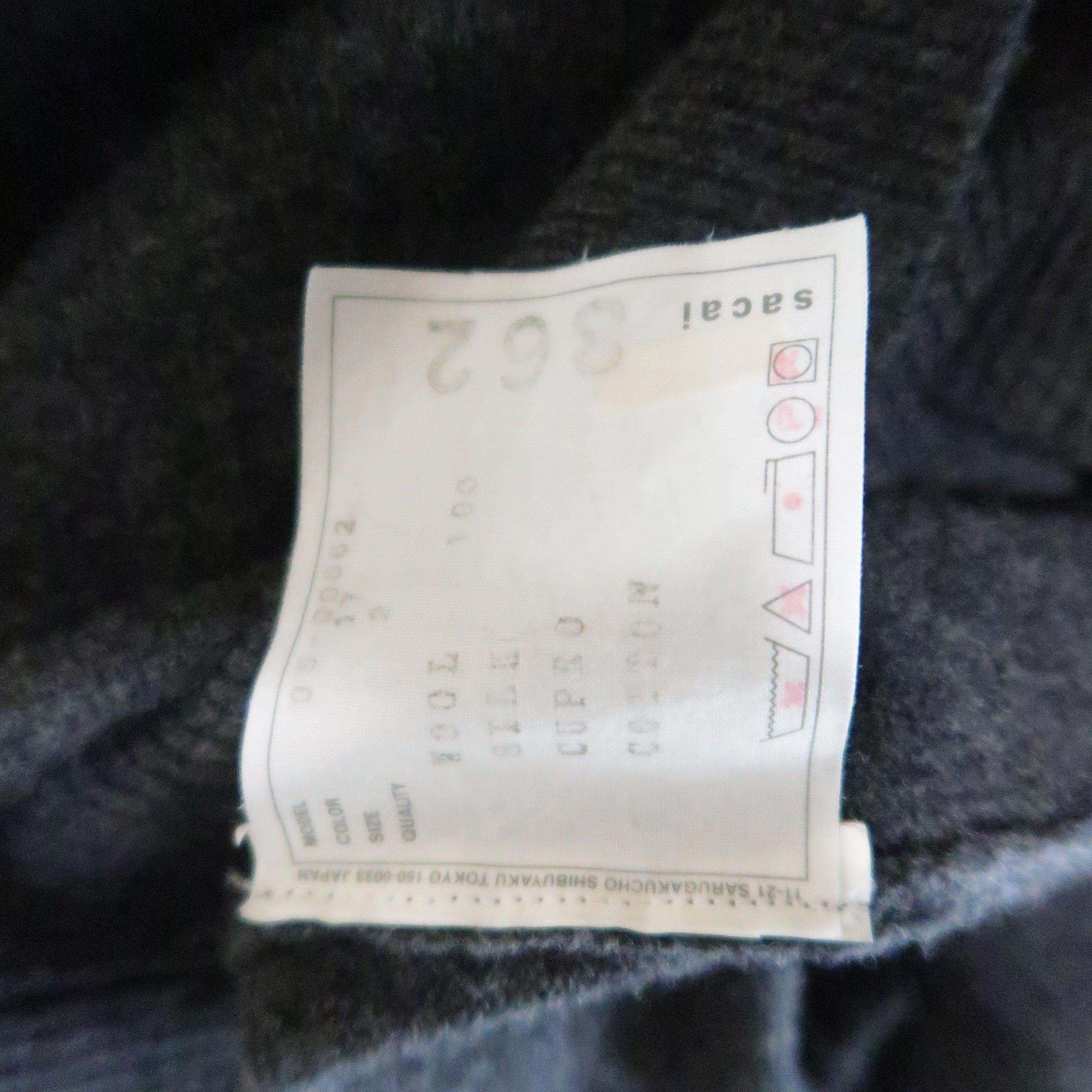 SACAI Size M Grey Wool Knit Black Silk Ruffle Bow Sweater Dress 6