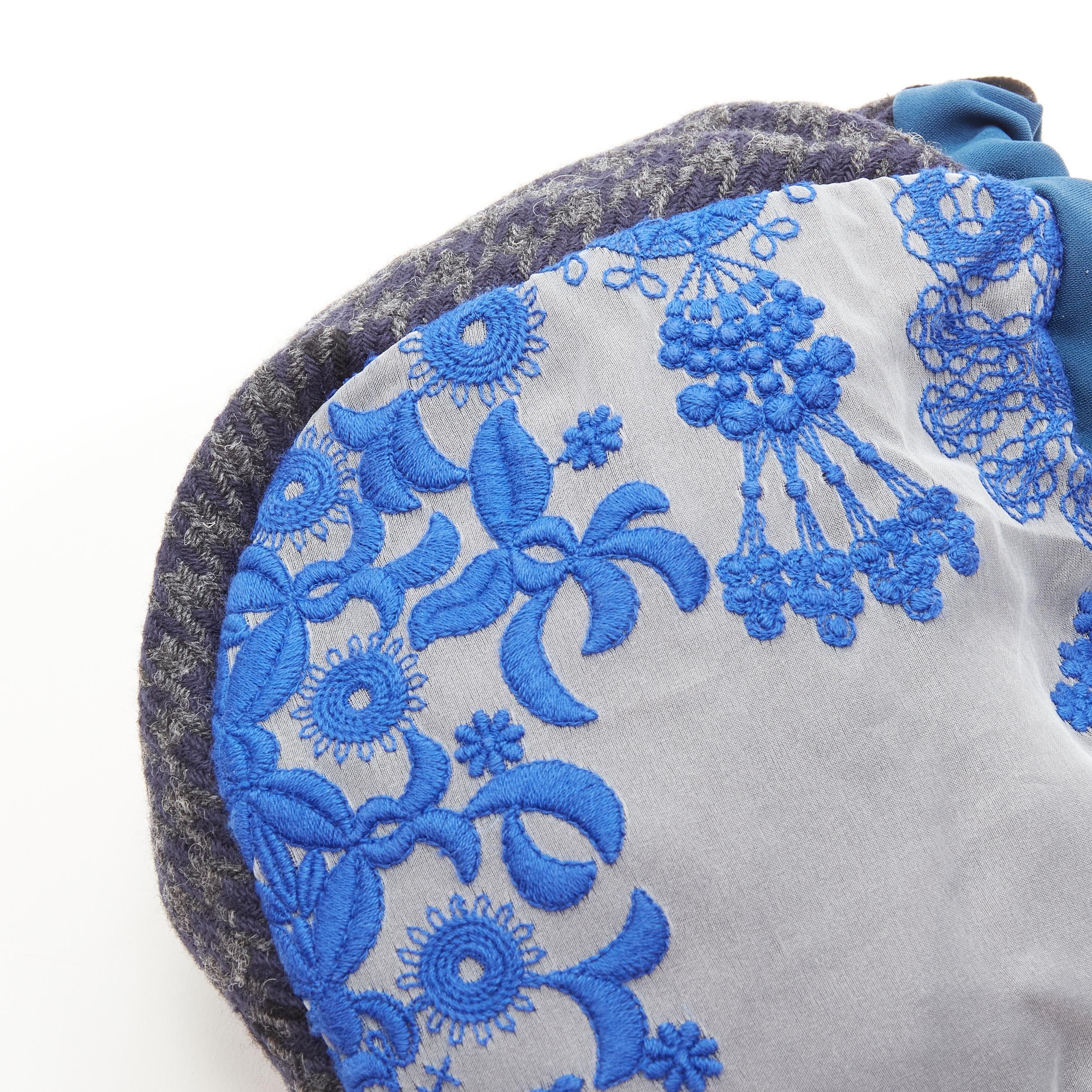 SACAI Transformable mixed fabric wool drawstring bucket crossbody tote bag For Sale 4