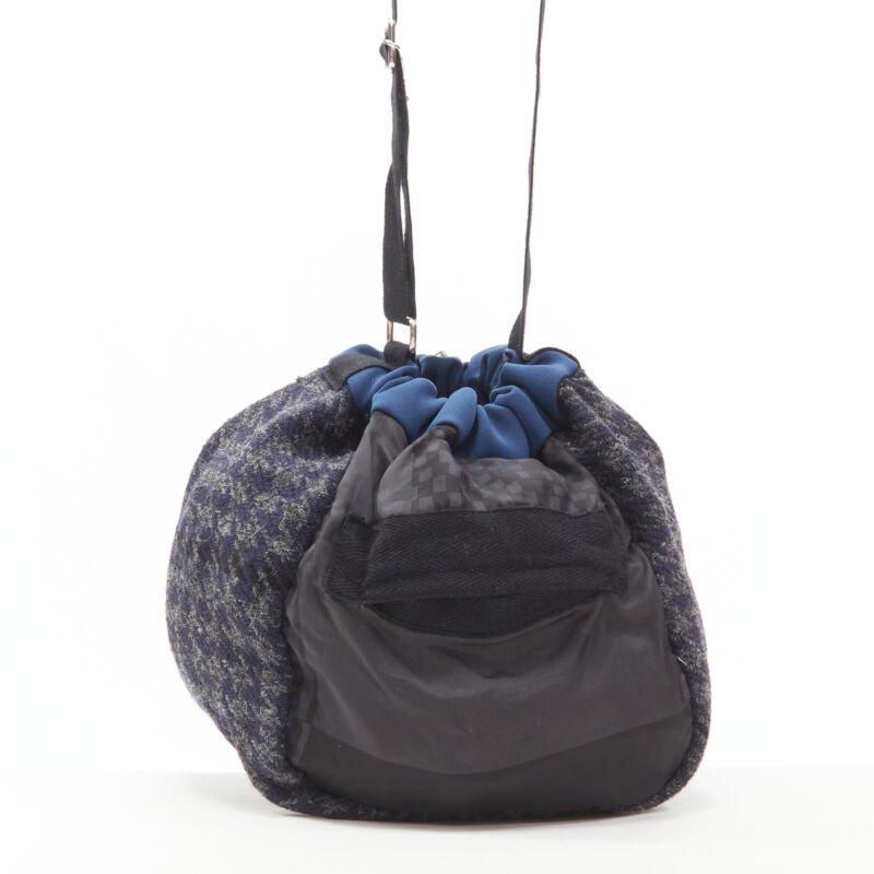 Gris SACAI Sac cabas transformable en laine à cordon de serrage et à bandoulière en tissu mélangé en vente