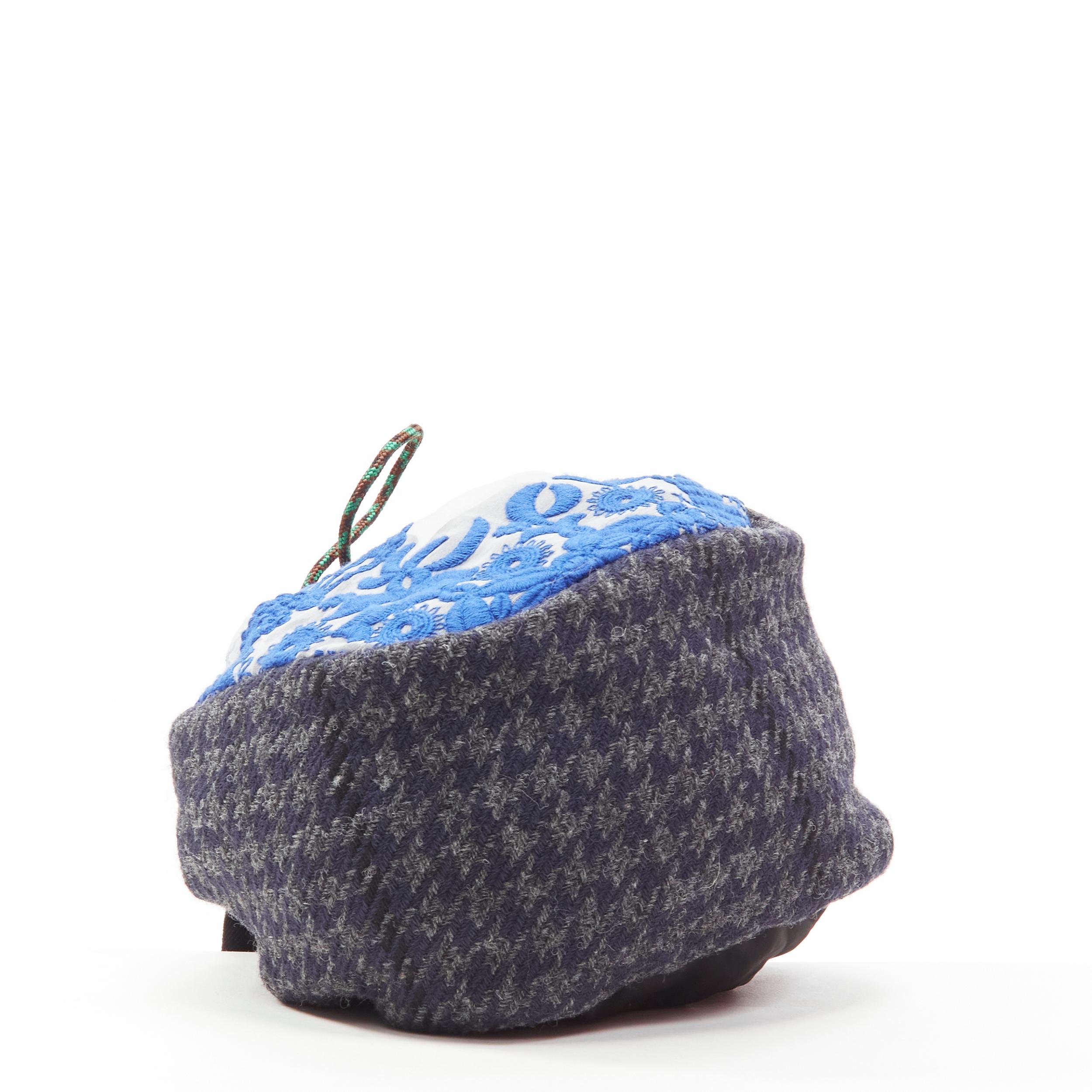 SACAI Transformable mixed fabric wool drawstring bucket crossbody tote bag 1